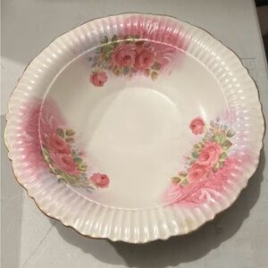 Godinger Pink and White Floral Bowl